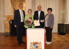 V.l.n.r.: 1. Bürgermeister Jürgen Götz, Monika Hepf, Rudolf Hepf und Cornelia Lyding (Clubpräsidentin des Carneval Club Veitshöchheim).